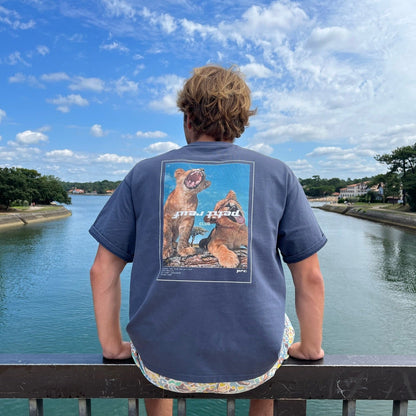 T-Shirt Les Deux Frères Bleu - Petit Reuf Club - Oversize 100% Coton